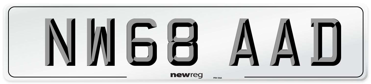 NW68 AAD Number Plate from New Reg